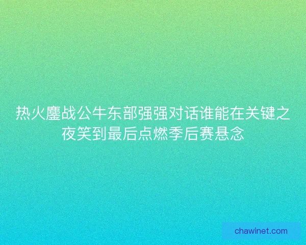 热火鏖战公牛东部强强对话谁能在关键之夜笑到最后点燃季后赛悬念