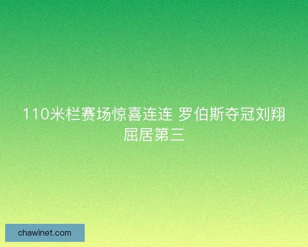 110米栏赛场惊喜连连 罗伯斯夺冠刘翔屈居第三 110米栏赛场惊喜连连 罗伯斯夺冠刘翔屈居第三